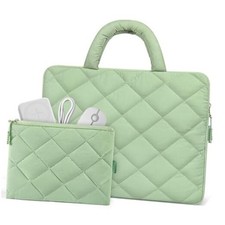 Puffy Laptop Sleeve - Shockproof Laptop Case with Handle   15-16inch Green