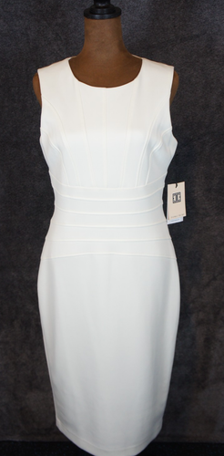 NWT Ivanka Trump White Pleated Sheath Dress Women's Size 6