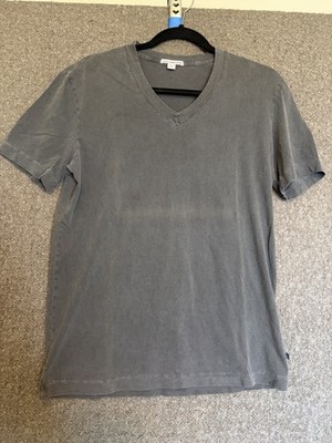 MENS James Perse Gray Jersey V-Neck Short Sleeve Men's T-Shirt Size 1