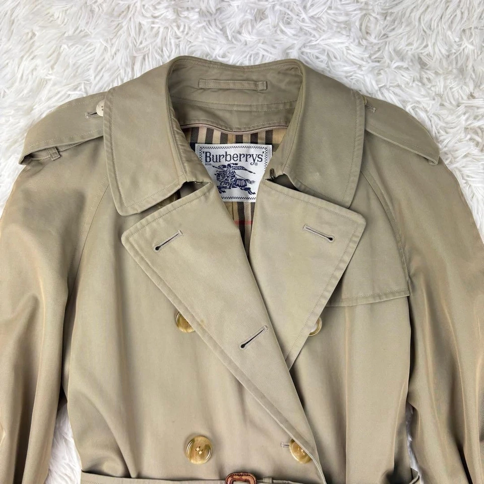 Burberrys Тренч хаки Nova чек подпоясанный длинный макси США размер S белый ярлык - Изображение 3 из 4