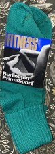 Vintage Fold Over Triple Roll Prima Sport Socks Kelly Green Women  s Burlington