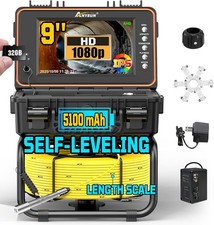 Self-Leveling Sewer Camera 100FT/30M Drain Pipe Inspection Camera 9'' IPS Screen