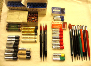 Lot of Vintage Autopoint Mechanical Pencils Eraser and Lead Refills