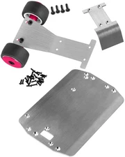 Pink RC Chassis Armor Skid Plate, Wheelie Bar Set, 1/18 LaTrax Teton, Rally