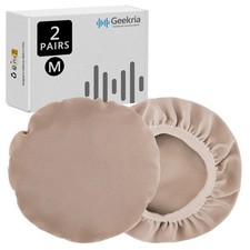 Geekria 2 Pairs Fabric Headphones Ear Covers Washable Sweat Pads Size M