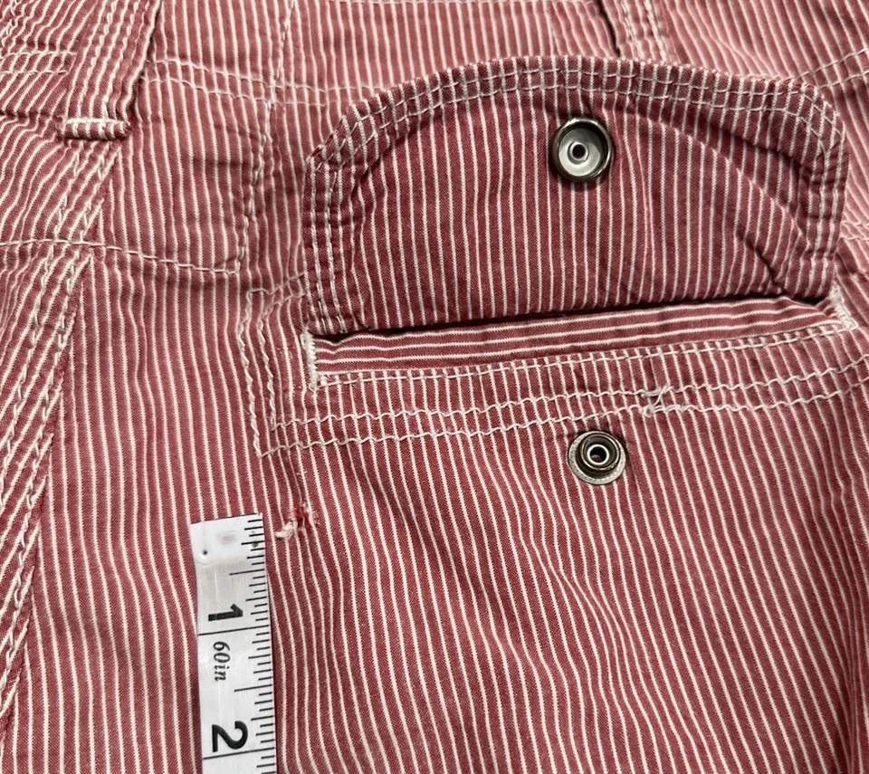 Vintage Express Cargo Shorts Mens 30 Red Pinstripe Retro - Image 4 of 4