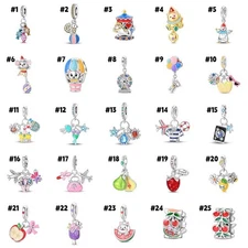 KUNSIR European 925 Sterling Silver Charm Candy Fruit Pendant For Women Bracelet