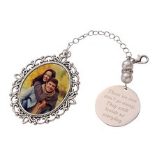 Memorial Photo Accessory Lacy Oval Bridal Charm Memorial Angel Photo Charm