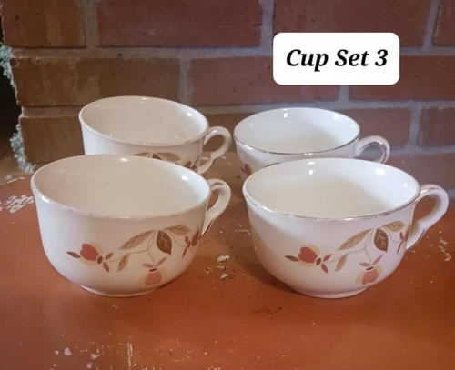 Jewel Tea Autumn Leaf Tea Coffee Cup Set of 4