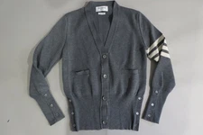 NWOT Thom Browne made in Italy 4-Bar Wool Cardigan, mother of pearl sweater 40-1