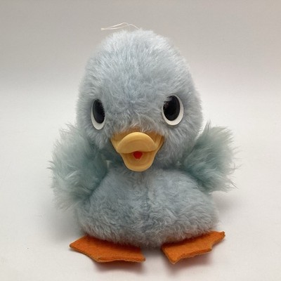 Vintage Animal Fair Blue Duck Plush Big Eyes Rubber Beak Beanbag Stuffed Animal