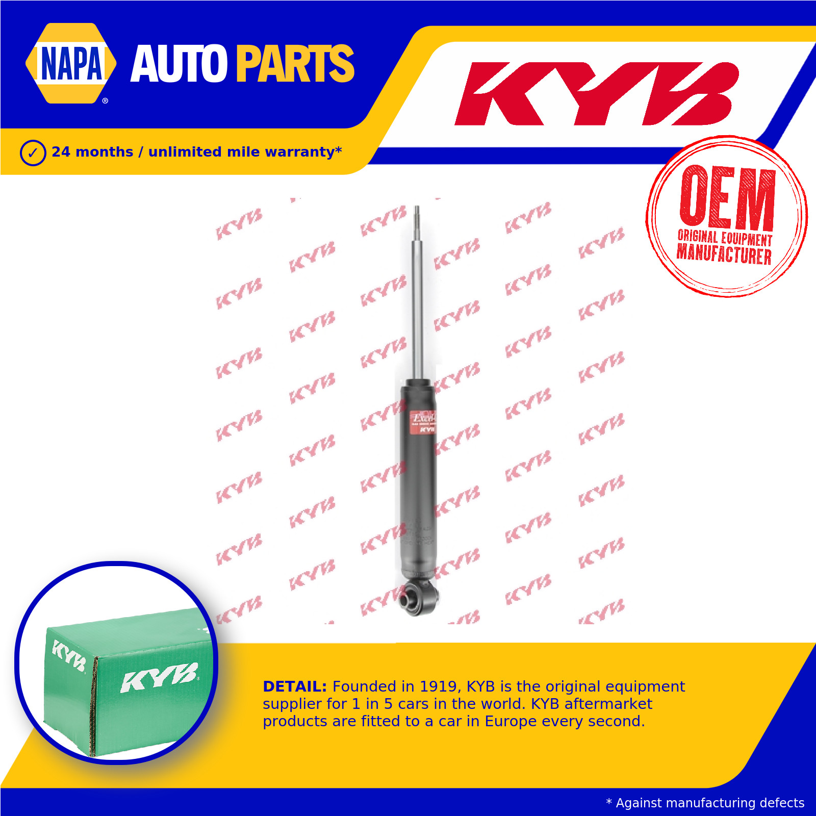 2x Shock Absorbers (Pair) Rear 349122 KYB Damper 30714221 30748258 31262390 New