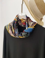 70% Cashmere 30% Silk Wrap Scarf Christmas Print Double Face Print Shawl 65*65CM