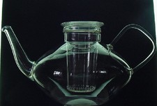 Löffelhardt Teekanne mit Sieb gemarkt von Schott & Gen. Jenaer Glas 1 Liter