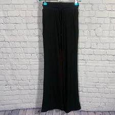Alo Yoga Womens Take Comfort Rib Wide Leg Pant in Black Size S Athleisure Casual
