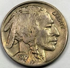 1937 BUFFALO NICKEL. BEAUTIFUL FULL HORN CHOICE  UNCIRCULATED COIN W LUSTER!