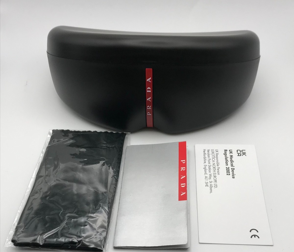 New Authentic Prada Sport Medium / Large Black Red Glasses Case | eBay