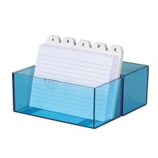 2506303 Karteibox DIN A6, für 100 Karten, aus Kunststoff, Blau