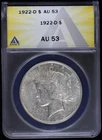 1922-D $1 Peace Silver Dollar ANACS AU 53