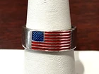 Vtg. Sterling Silver American Flag Ring Size 7.75 6.0 Grams