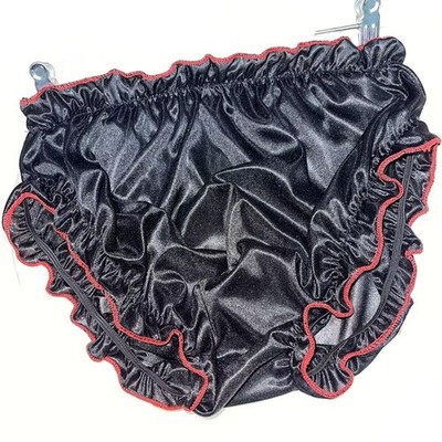 New Oversize Mens Womens Faux Satin Silk Panties Briefs Sexy Underwear Underpant