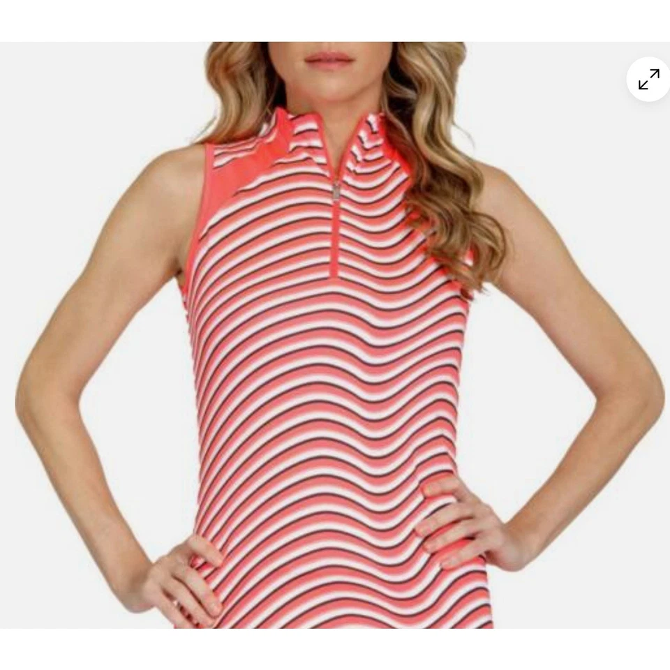 Cauda Feminina Funil Baú Golfe Top Focus Rosa Coral Branco Preto XS Pickleball $55 - Imagem 4 de 4