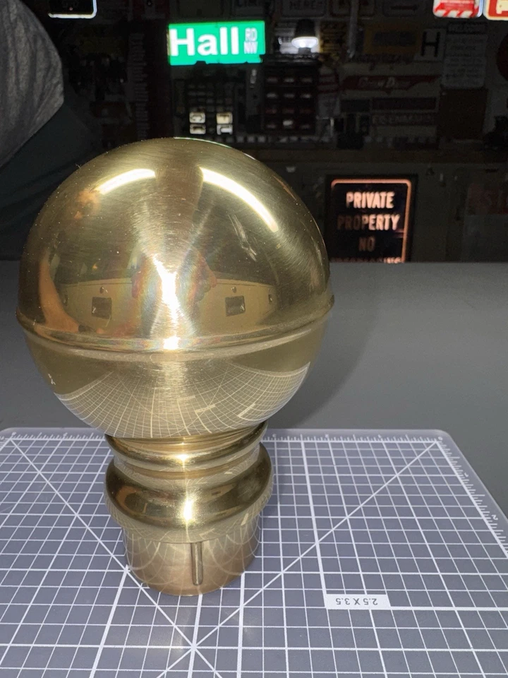 single vintage Solid Brass- post, finial salvage, part, ball, orb, topper, top - Image 4 of 4
