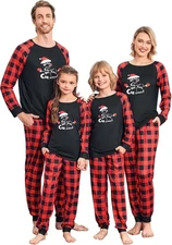 Ekouaer Christmas Pajamas for Family Long Sleeve Pjs Large, A-red Black Plaid 