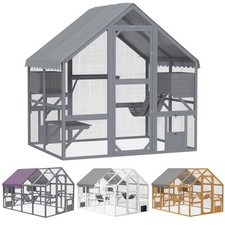 PawHut Large Catio Outdoor Cat Enclosure with Waterproof Cover