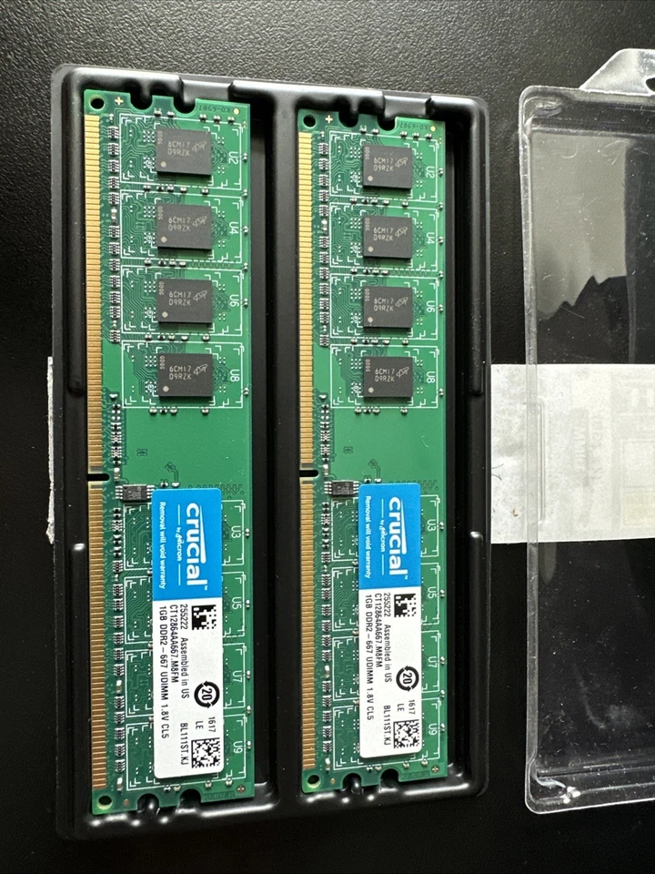 2 X Crucial By Micron 1GB DDR2-667 CL5 - Image 2 of 2