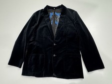 Vintage Juicy Couture Black Velvet Blazer Jacket Size 46 Graphic Lining