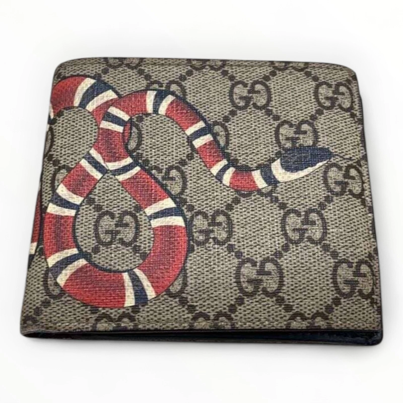 Portefeuille double pli GUCCI GG Supreme Snake 451266 480199 4744