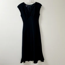 Jones Wear Black Sleeveless Fit Flare Office Cocktail Dress Women's SZ 8