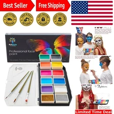 Face Paint Kit - Dermatologically Tested, Non-Toxic & Hypoallergenic - Profes...