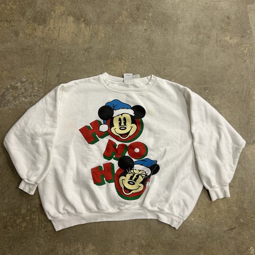 Vintage Disney Christmas Sweatshirt Extra Large Mickey Minnie Ho Ho