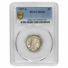 1937S Buffalo Nickel 5C PCGS MS 65