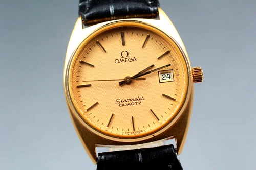 [N MINT] Omega Seamaster Quartz Gold Dial Cal.1342 Ref.196.0186 Men's From JAPAN