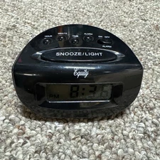 Equity 31003 LCD Snooze Alarm Clock, Black
