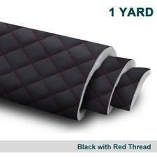 64" Nappa Quilted Diamond Vinyl Faux Leather Foam Backed Car Upholstery Fabric B