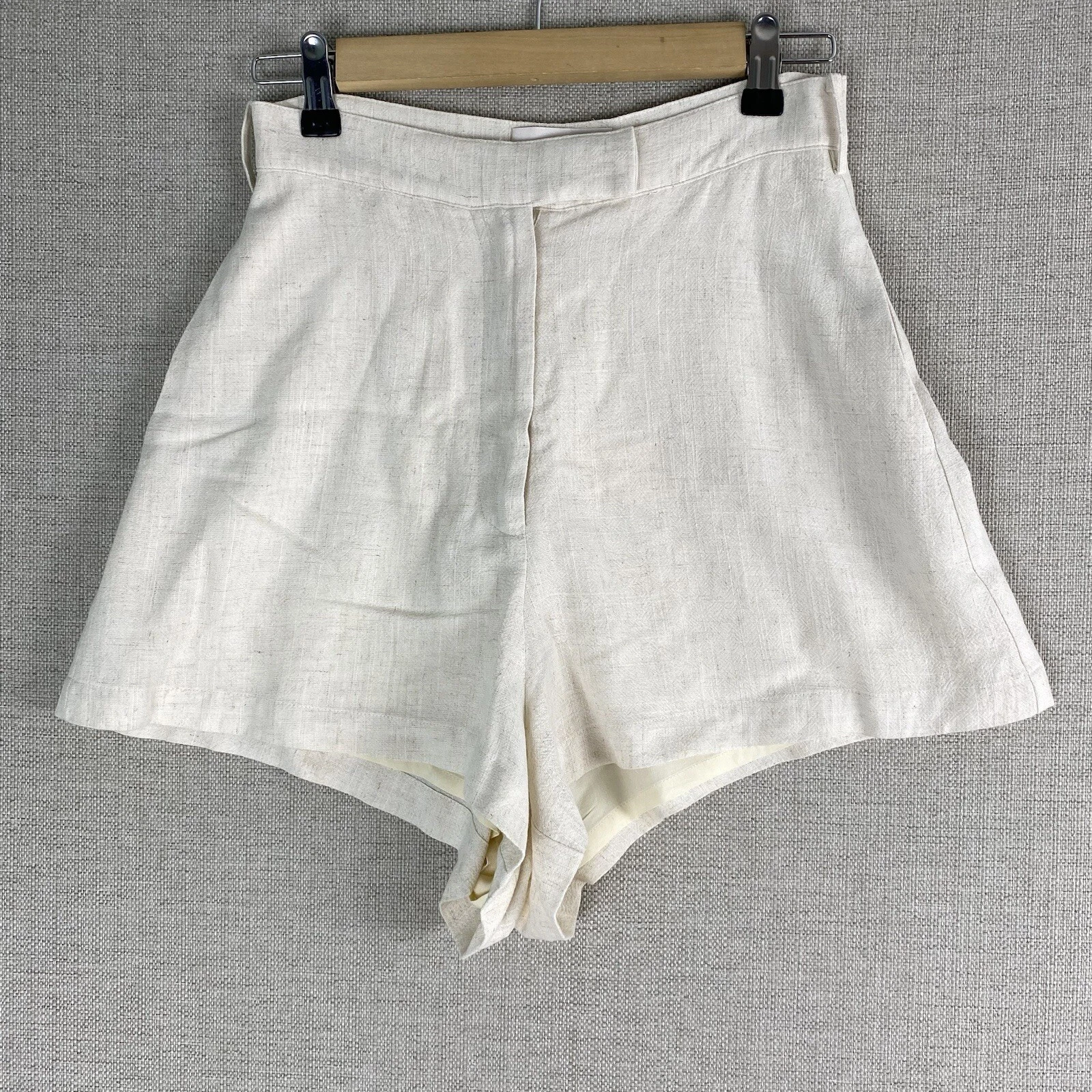 Anthropologie Sancia Hollis Shorts Womens XS Linen Blend Lined Ivory NWT $148