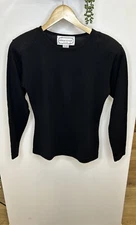 Adrienne Vittadini Sweater Wool Petite Sz P Black