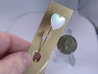 ❣️Fine❣️ Valentine Heart NOSWT Vintage Gold Mop Brooch Lapel Pin M-1861 | eBay