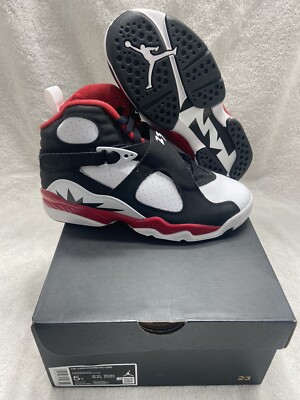NIKE AIR JORDAN 8 RETRO (GS) PAPRIKA-BLACK-WHT SZ 5Y-WOMENS SZ 6.5