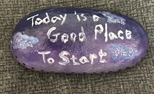 inspirational hand painted rock