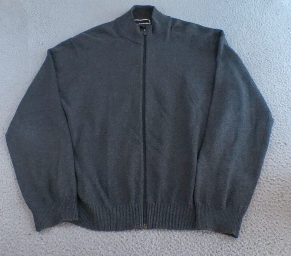 Michael Kors Giacca Uomo Grande Grigio Maglia Full Zip Finto Collo Cotone Elasticizzato