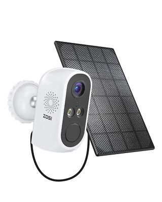 ZOSI 3MP WLAN Akku Überwachungskamera Außen mit Solar Panel WIFI IP Kamera Ton
