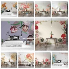 3D Floral Watercolor Self-adhesive Wallpaper Removable Wallpaper Wall Mural