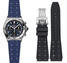 22-20mm Rubber Watch Strap Band Rouleaux For Breitling Chronomat B01/ SuperOcean