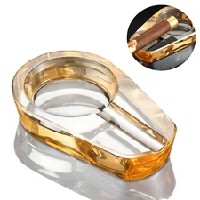 Transparents Crystal Glass Portable Clear Cigar Ashtray Cigar Holder 1 CT Gift
