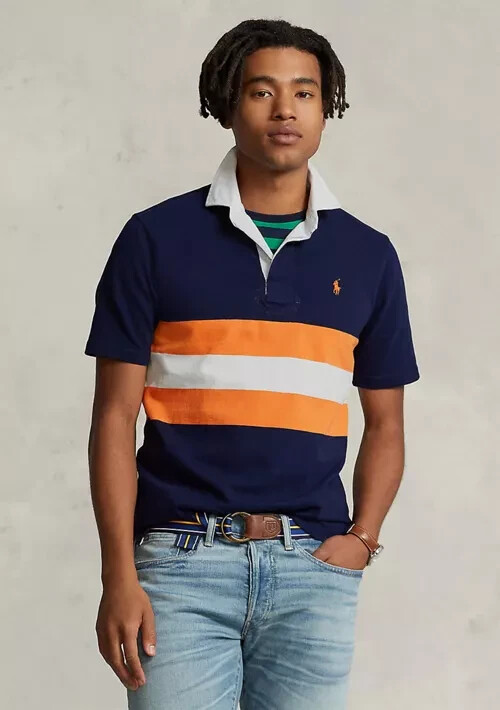 $125 Polo Ralph Lauren Mens Classic Fit Striped Jersey Rugby